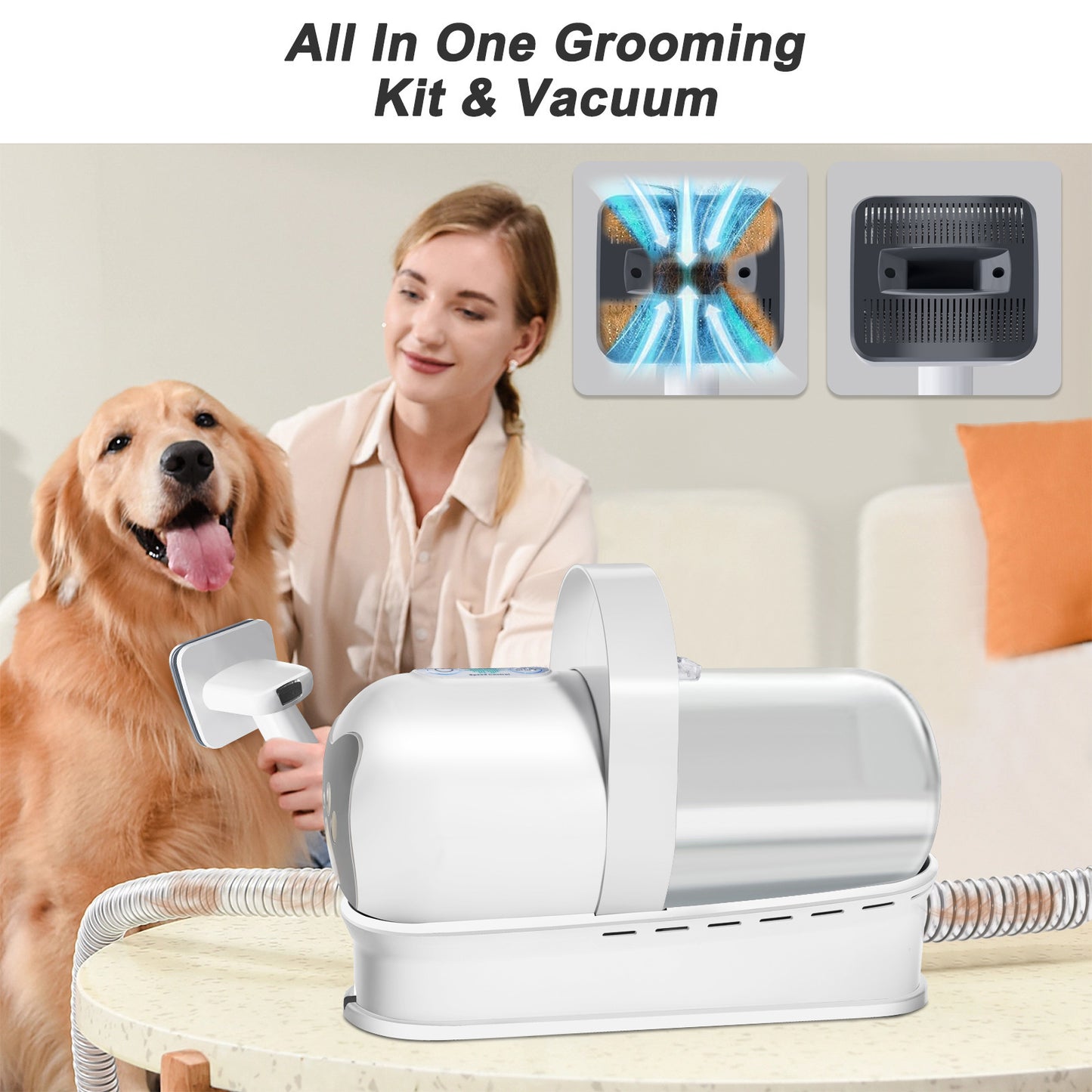 7-in-1 Pet Grooming Vacuum | Trim, Clean & De-Shed Easily