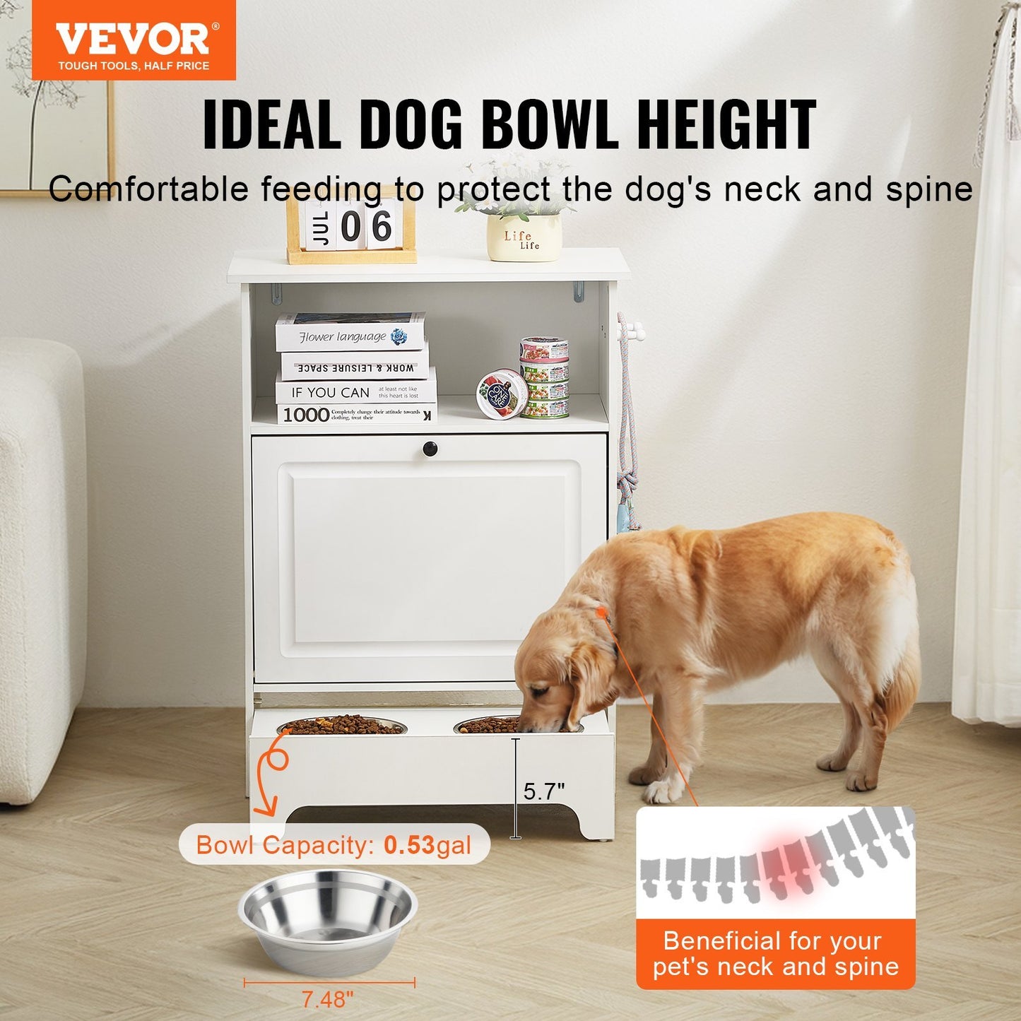 Elegant Pet Feeder Cabinet | Elevated Dining with Smart Storage