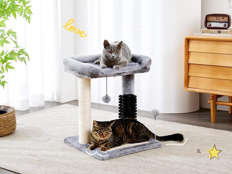 4-in-1 Cat Tree Tower | Scratcher | Bed & Play Fun