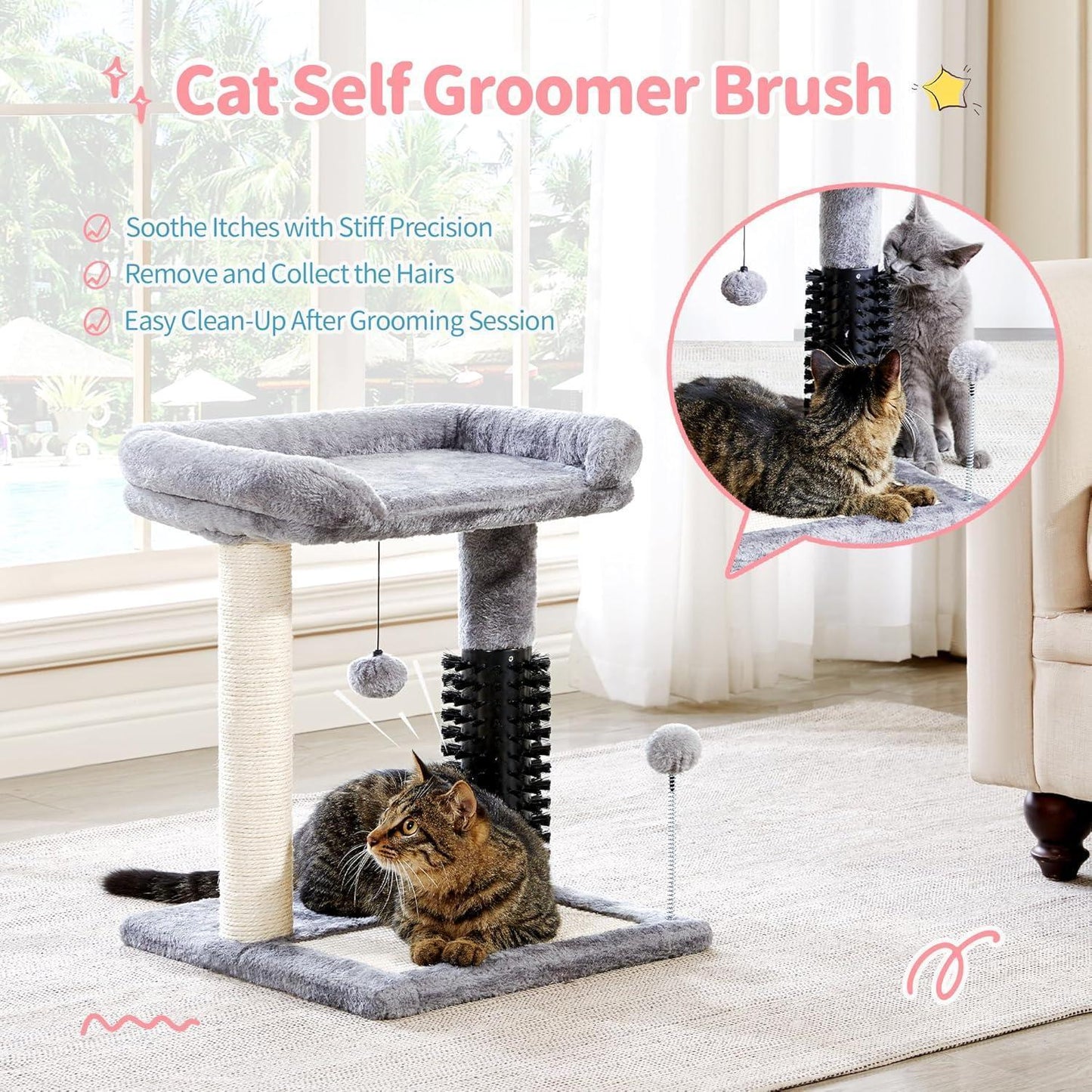 4-in-1 Cat Tree Tower | Scratcher | Bed & Play Fun