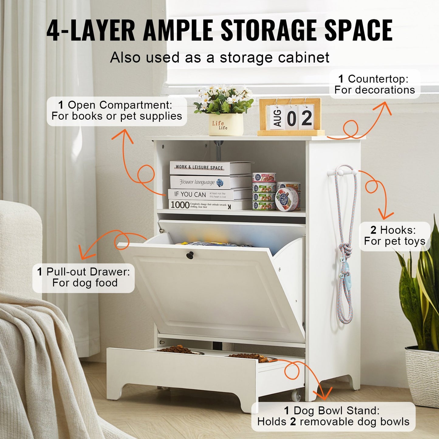 Elegant Pet Feeder Cabinet | Elevated Dining with Smart Storage