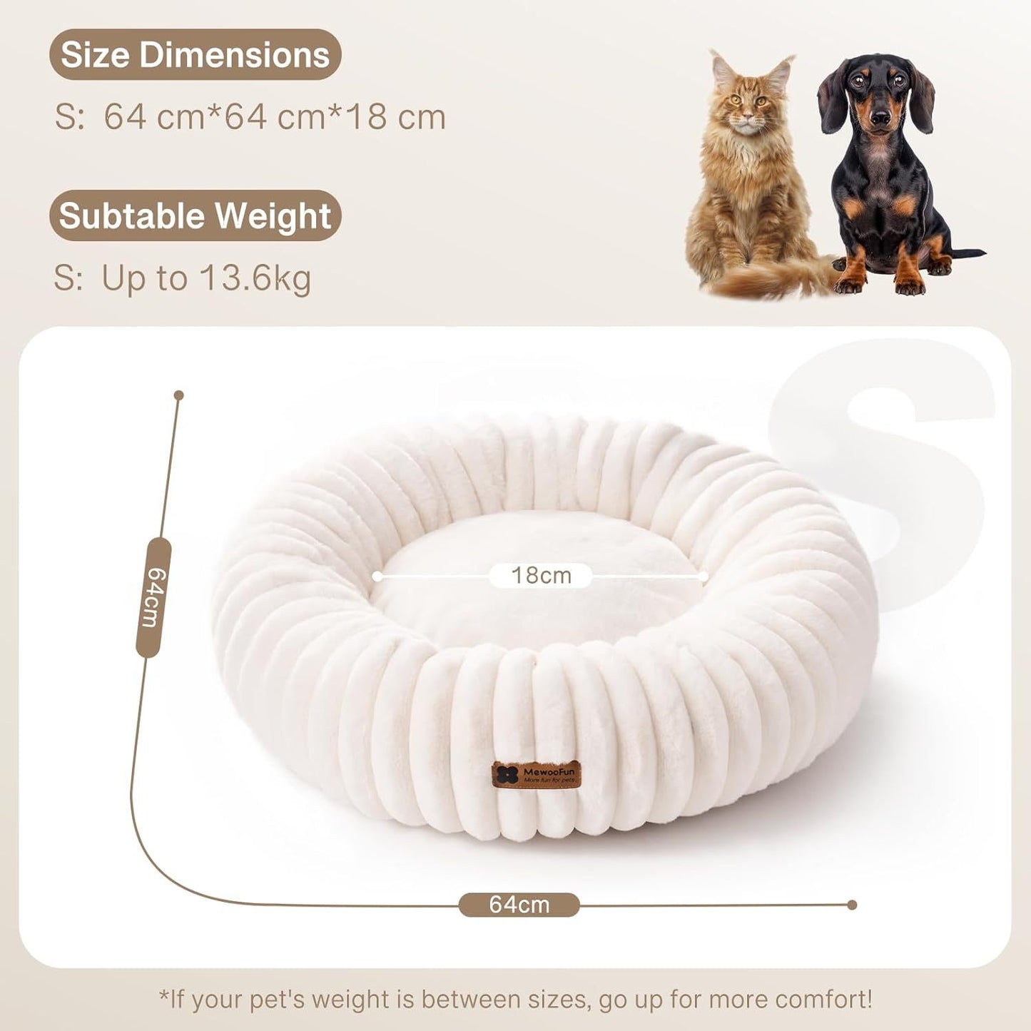 Fluffy Donut Puppy Bed | Cozy Comfort for Small Pets