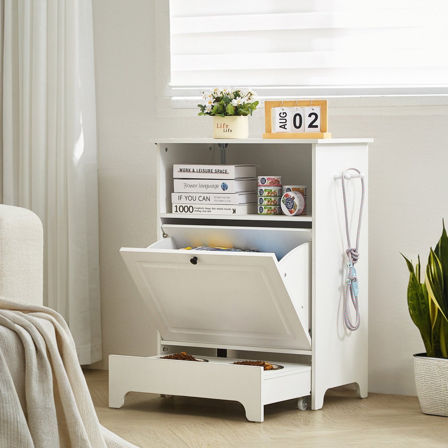 Elegant Pet Feeder Cabinet | Elevated Dining with Smart Storage