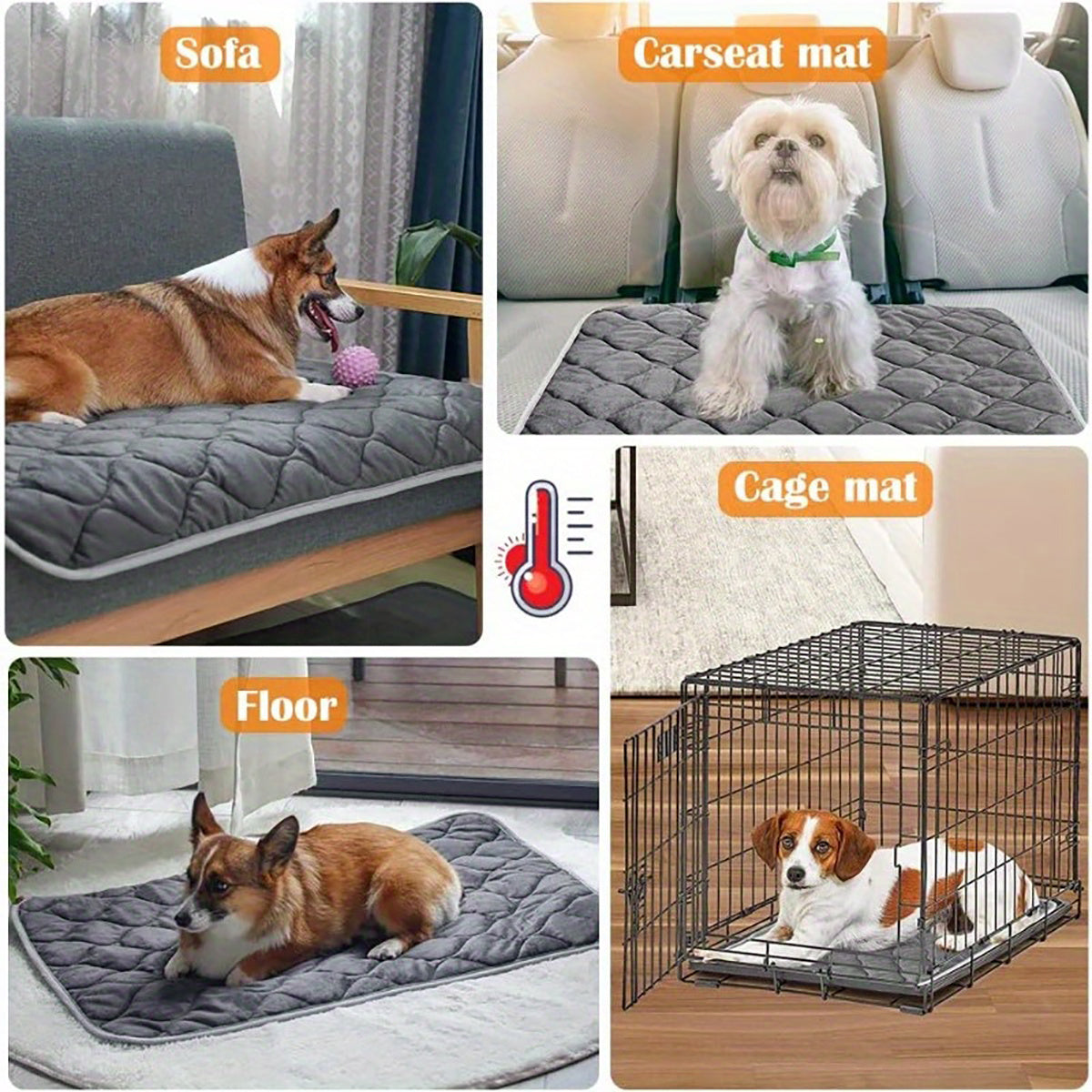 Self-Heating Pet Bed | Warm, Cozy & Washable Comfort