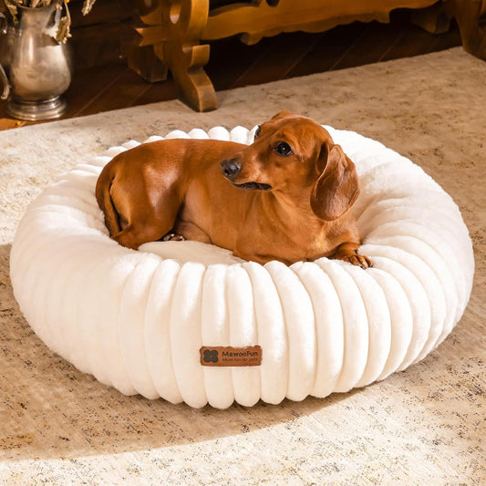 Fluffy Donut Puppy Bed | Cozy Comfort for Small Pets