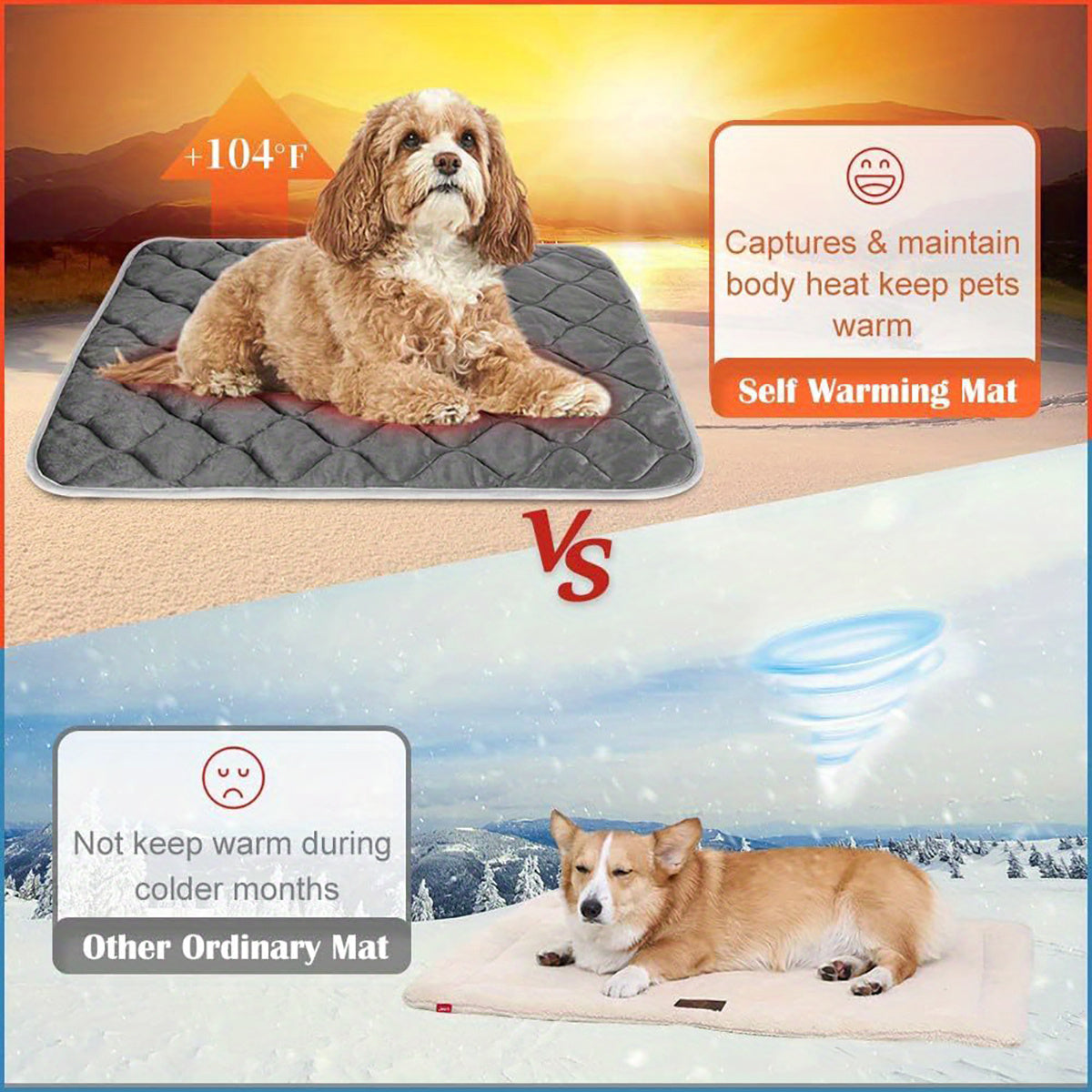 Self-Heating Pet Bed | Warm, Cozy & Washable Comfort